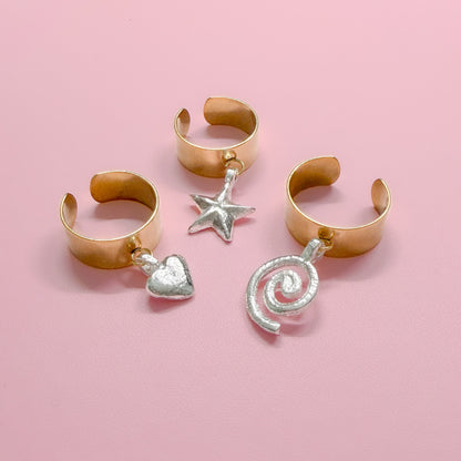Seychelles Mixed Metal Charm Ring | Adjustable Fit | Choose Your Charm