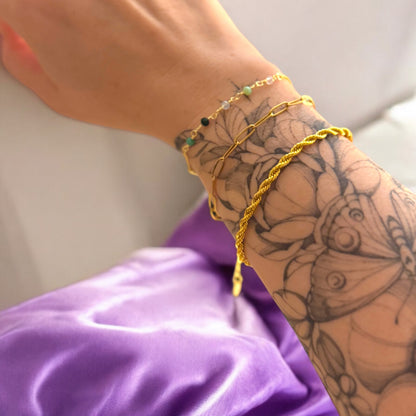 Sienna Gold Fine Paperclip Chain Bracelet