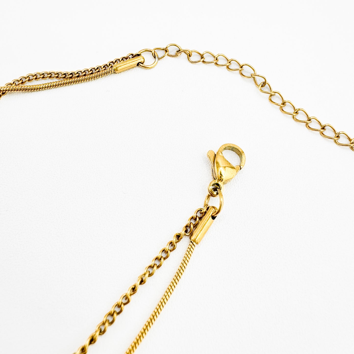 Solene Gold Double Layer Shell Pendant Necklace | Pink