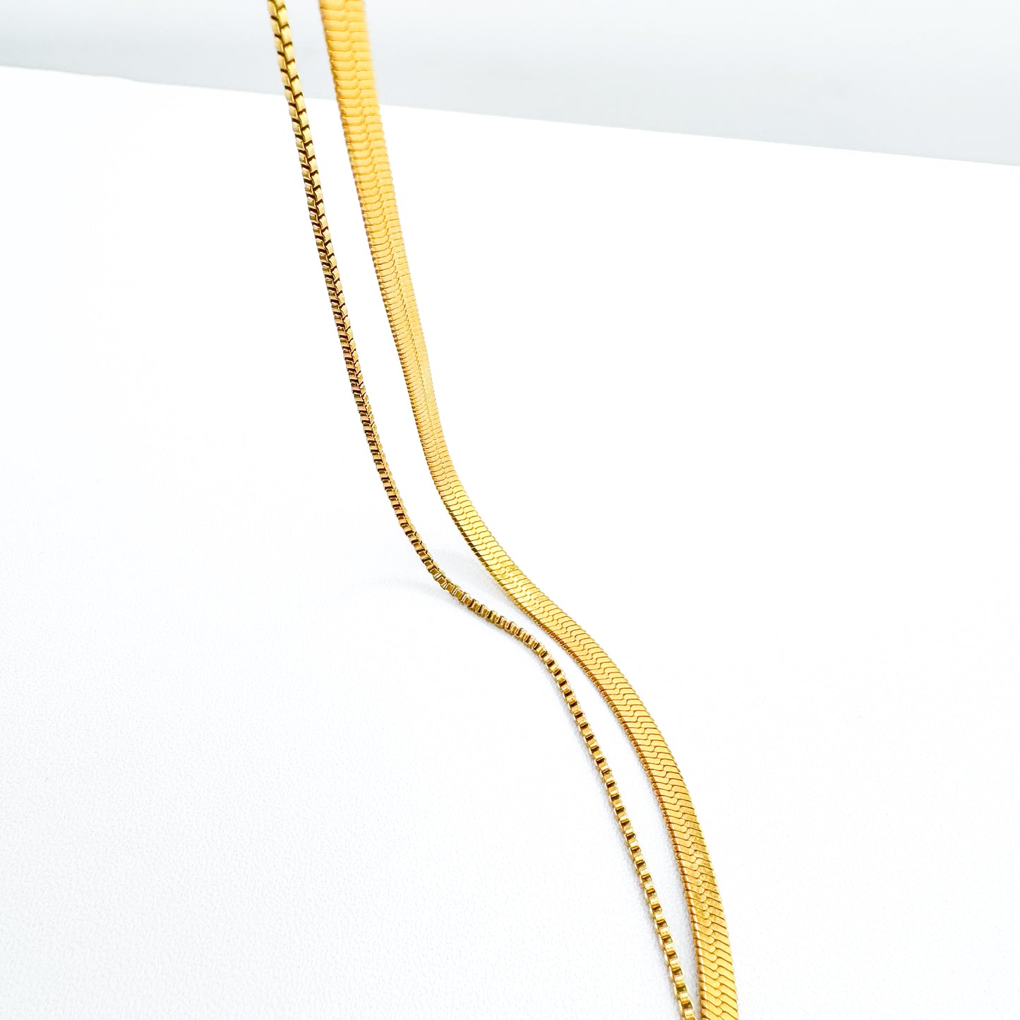 Sonrisa Gold Stacked Effect Double Chain Necklace