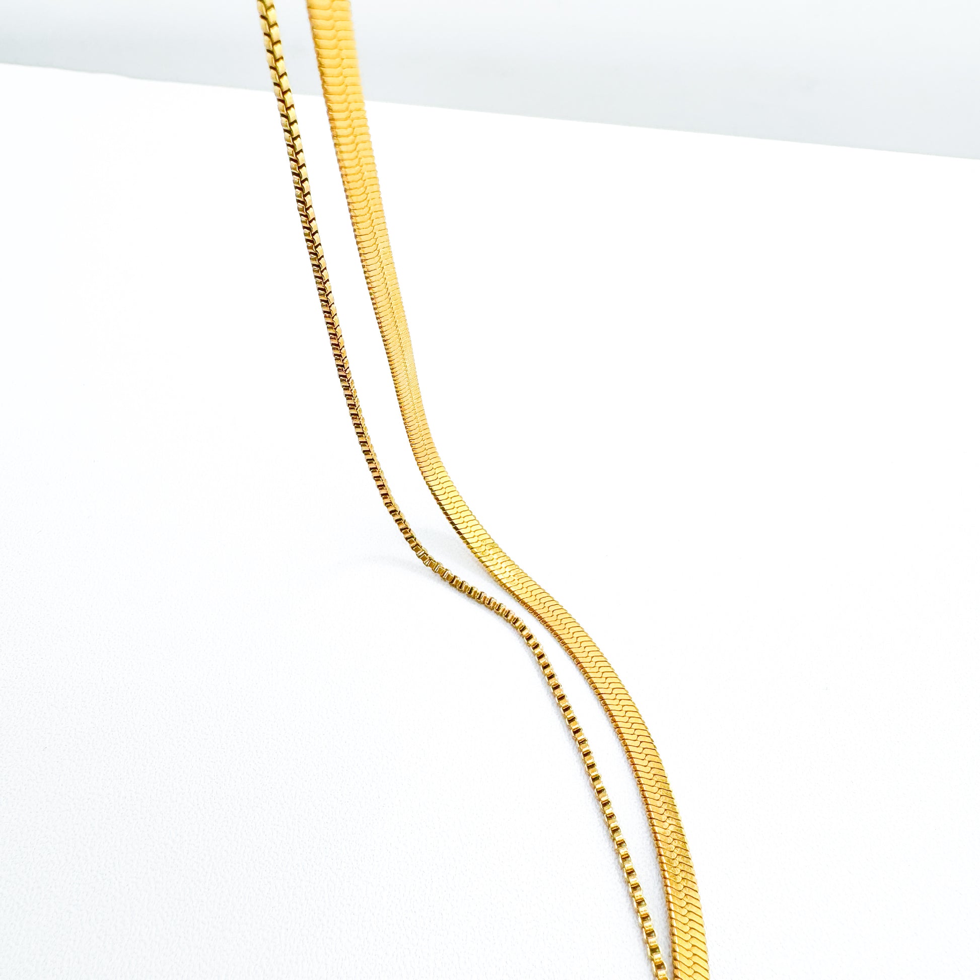 Sonrisa Gold Stacked Effect Double Chain Necklace