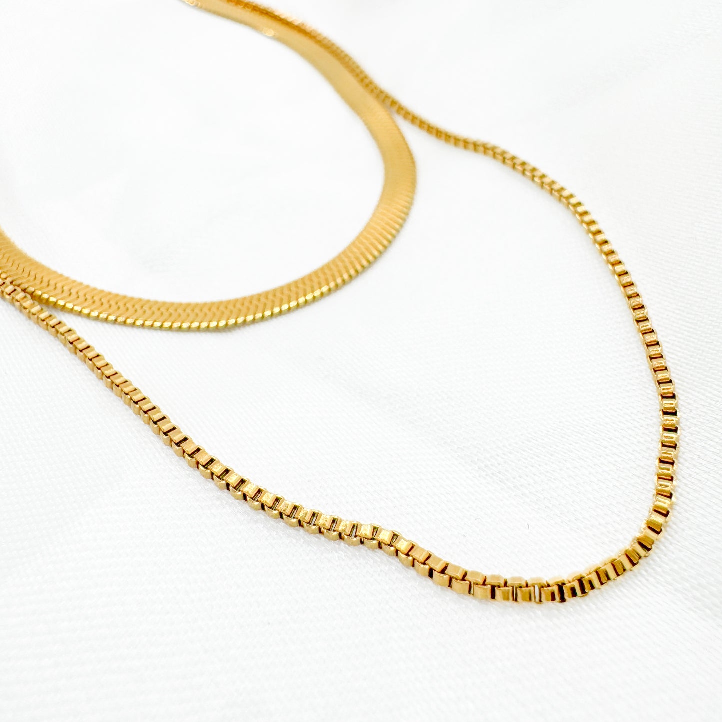 Sonrisa Gold Stacked Effect Double Chain Necklace