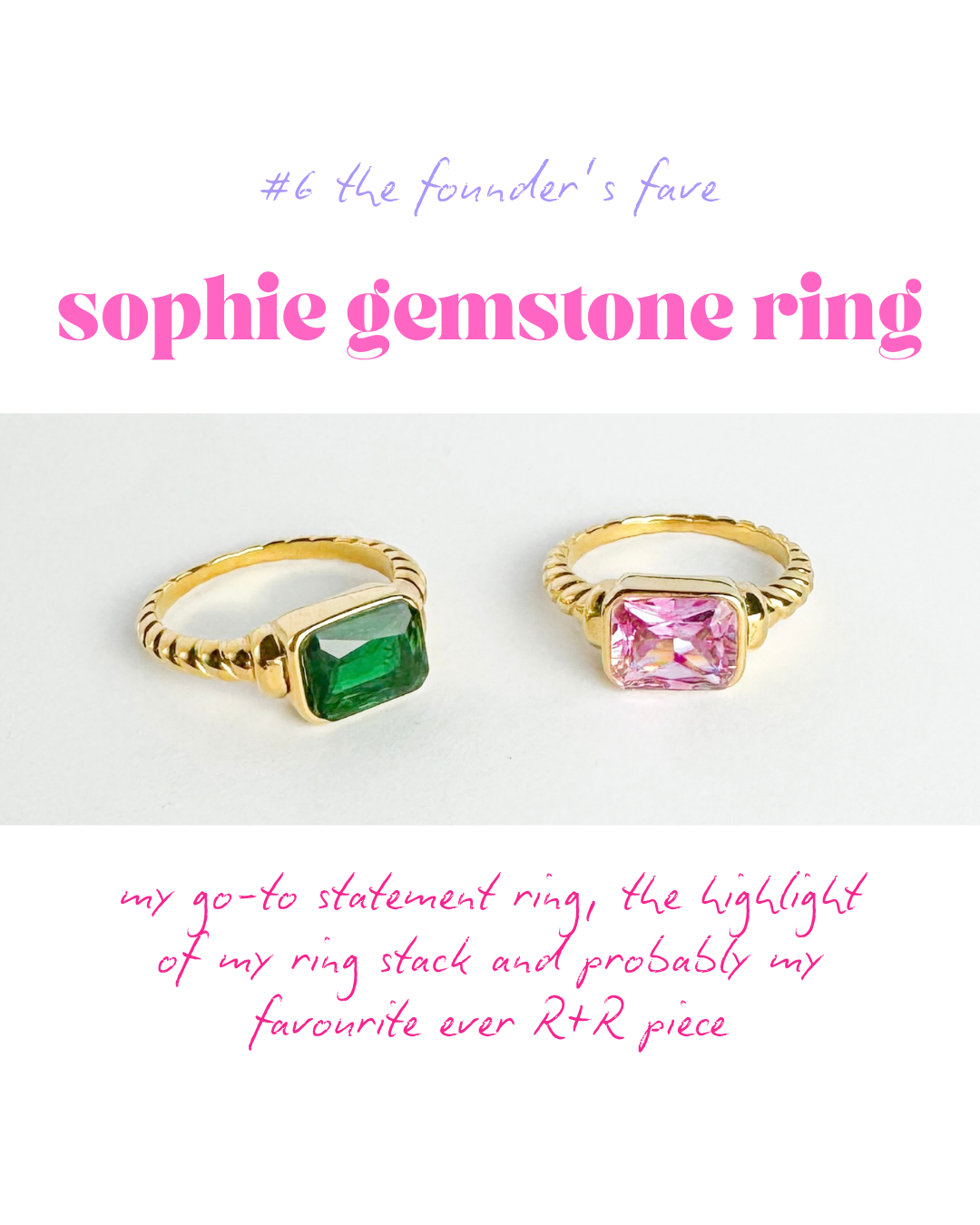 Sophie Pink Gemstone Statement Ring