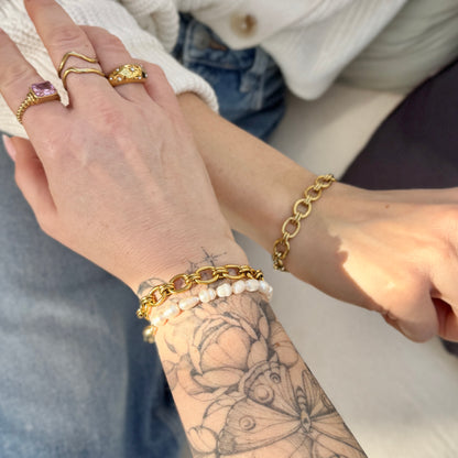Stella Gold Chunky Double Link Chain Bracelet