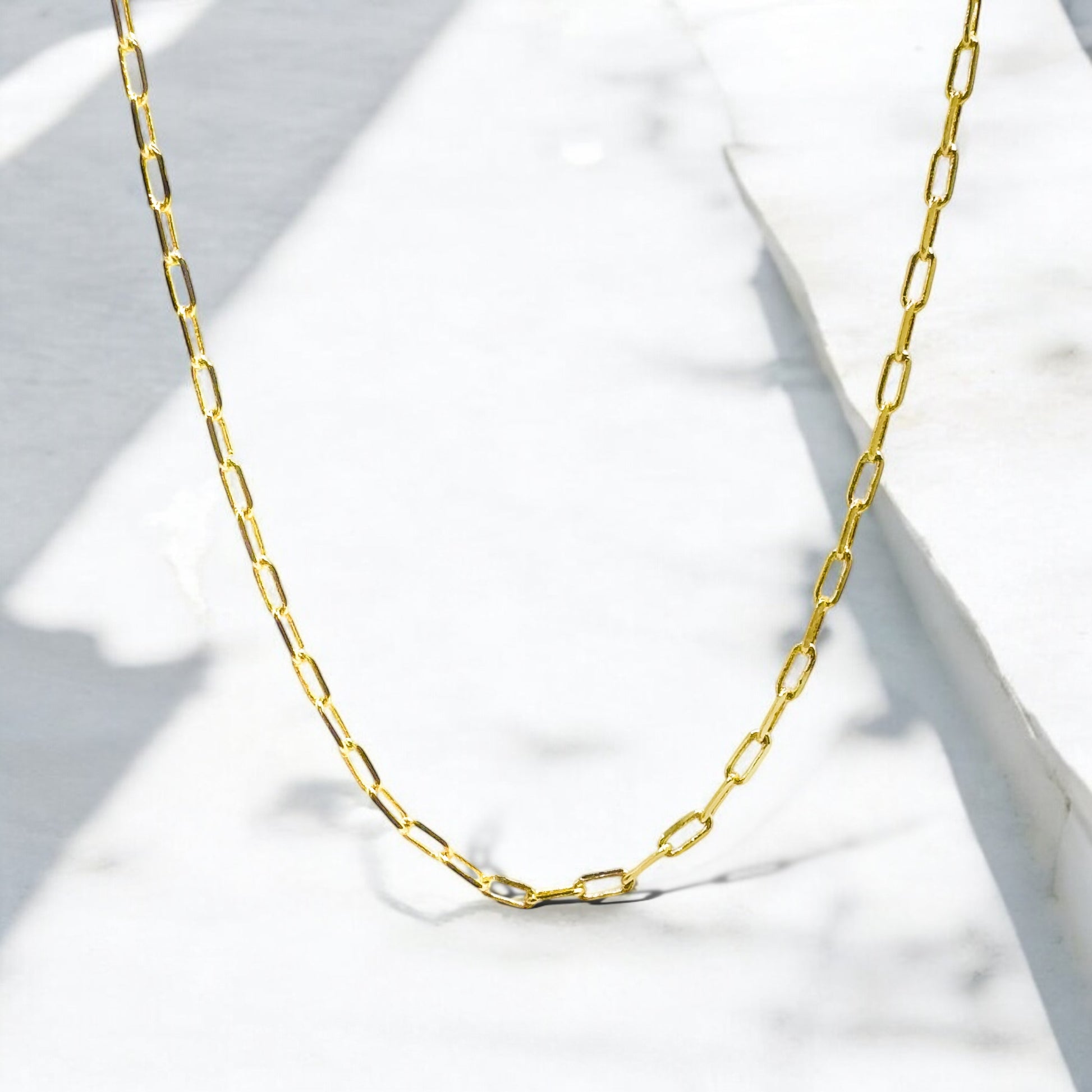 Sunday Gold Fine Paperclip Chain Necklace