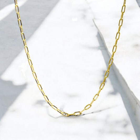 Sunday Gold Fine Paperclip Chain Necklace