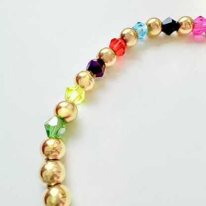 Taylor Colour Crystal Gold Bead Bracelet