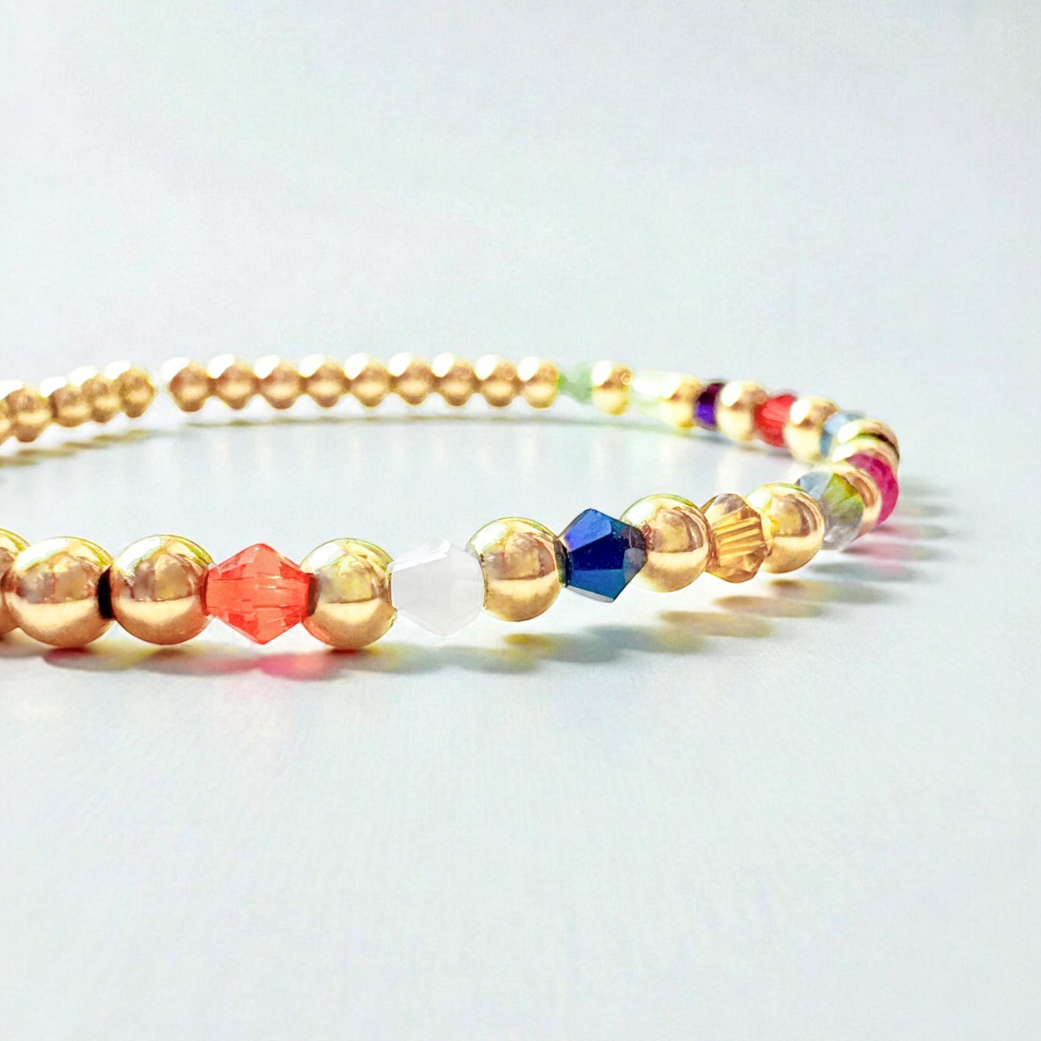 Taylor Colour Crystal Gold Bead Bracelet