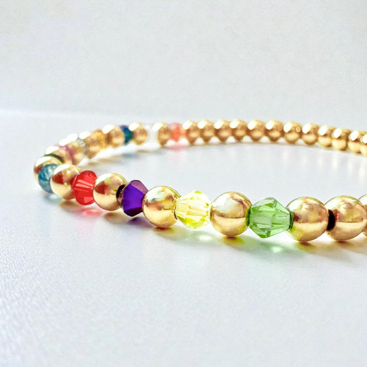 Taylor Colour Crystal Gold Bead Bracelet