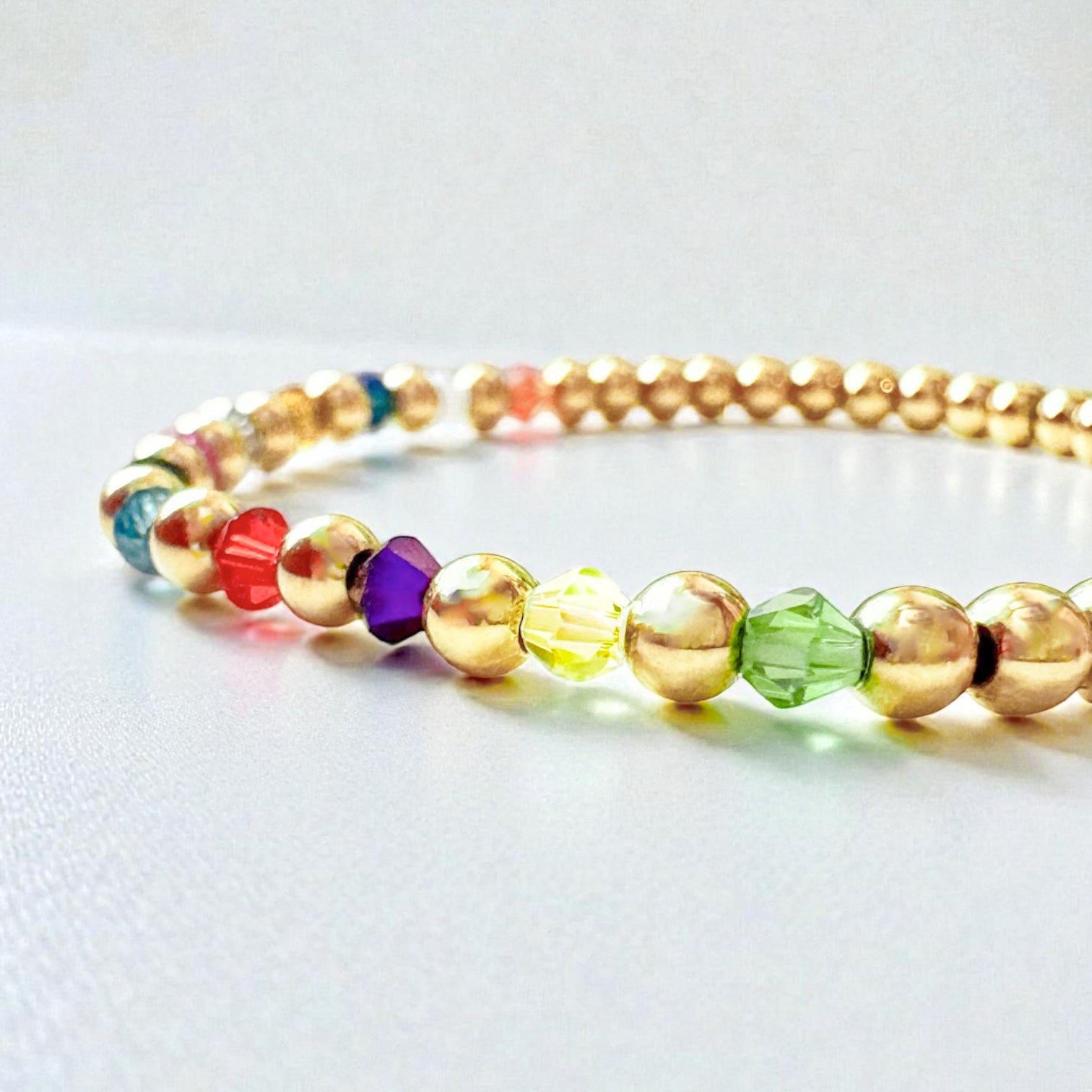 Taylor Colour Crystal Gold Bead Bracelet
