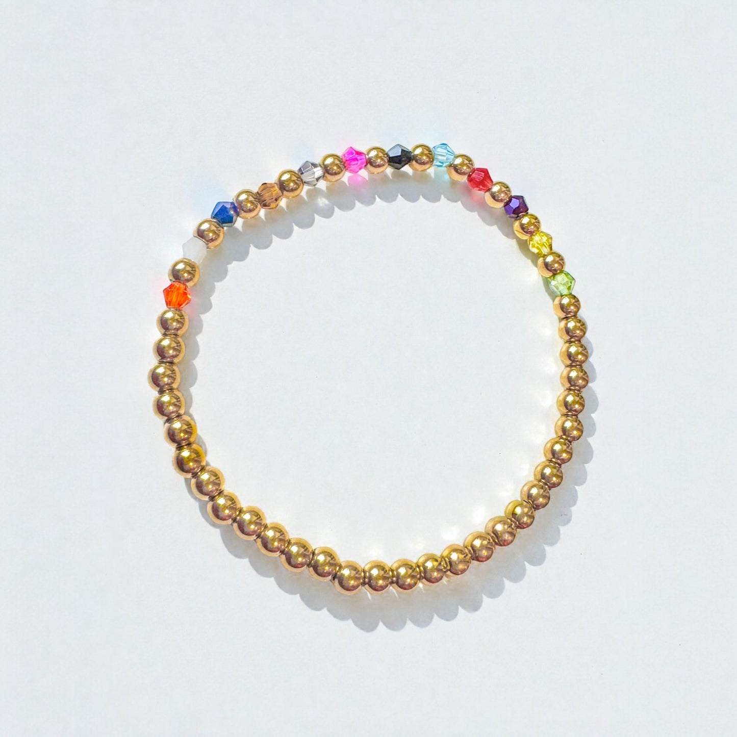 Taylor Colour Crystal Gold Bead Bracelet