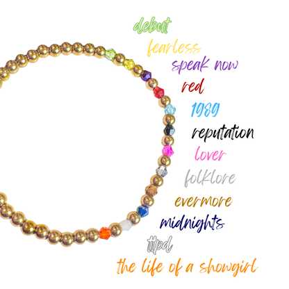 Taylor Colour Crystal Gold Bead Bracelet