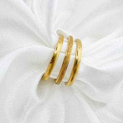 Tia Gold Triple Ring Stack | 3 Piece Set