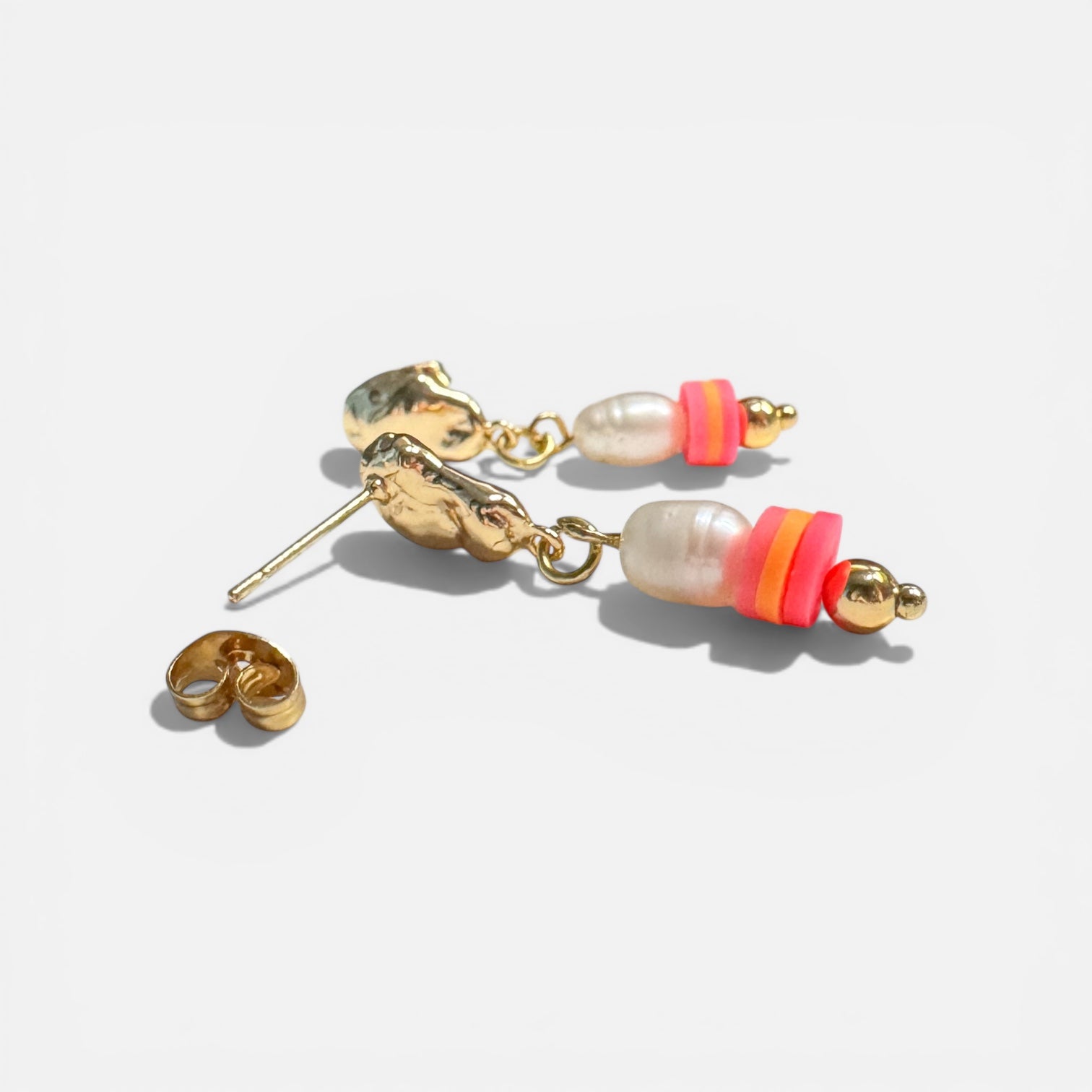 Lola Freshwater Pearl Bead Gold Drop Earrings
