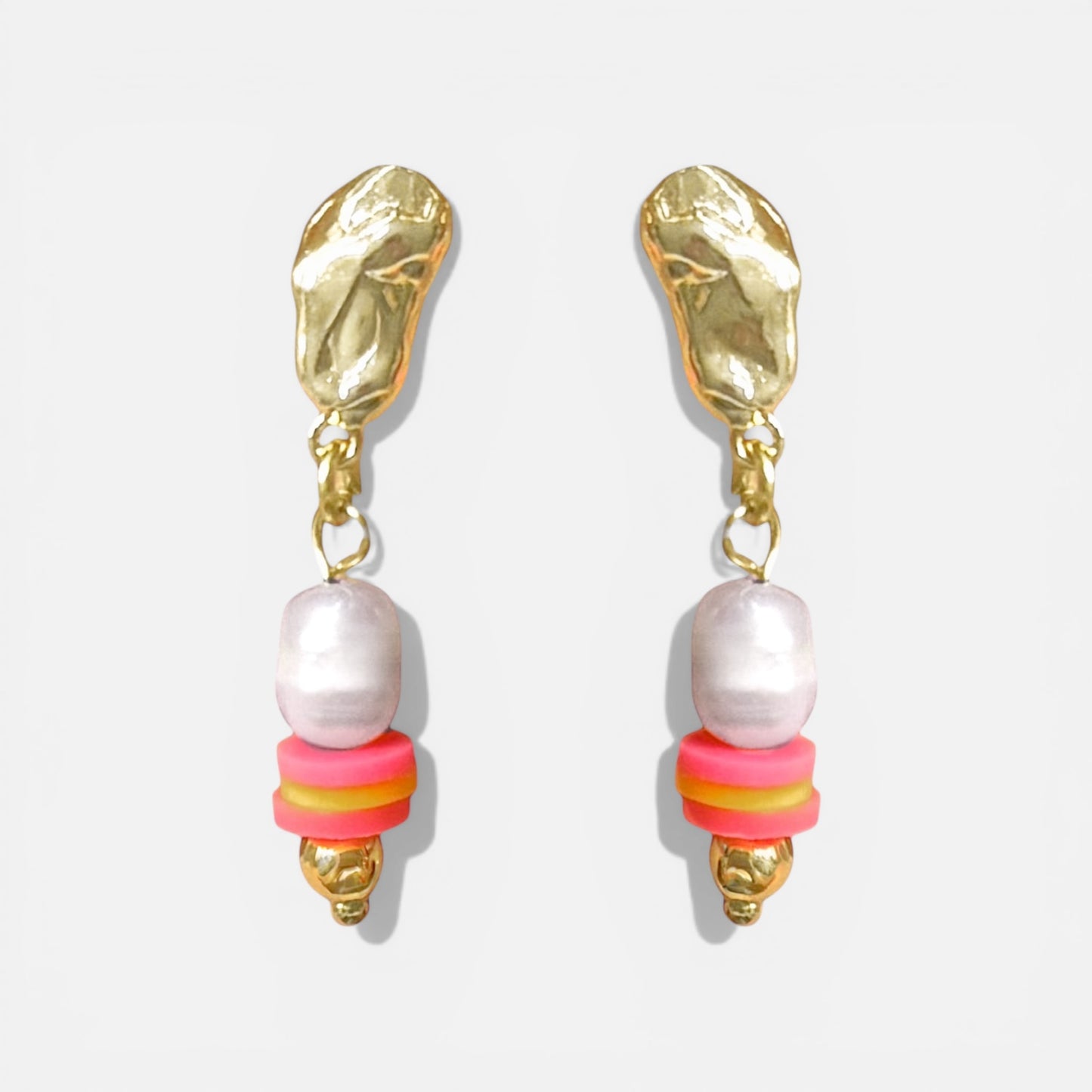 Lola Freshwater Pearl Bead Gold Drop Earrings