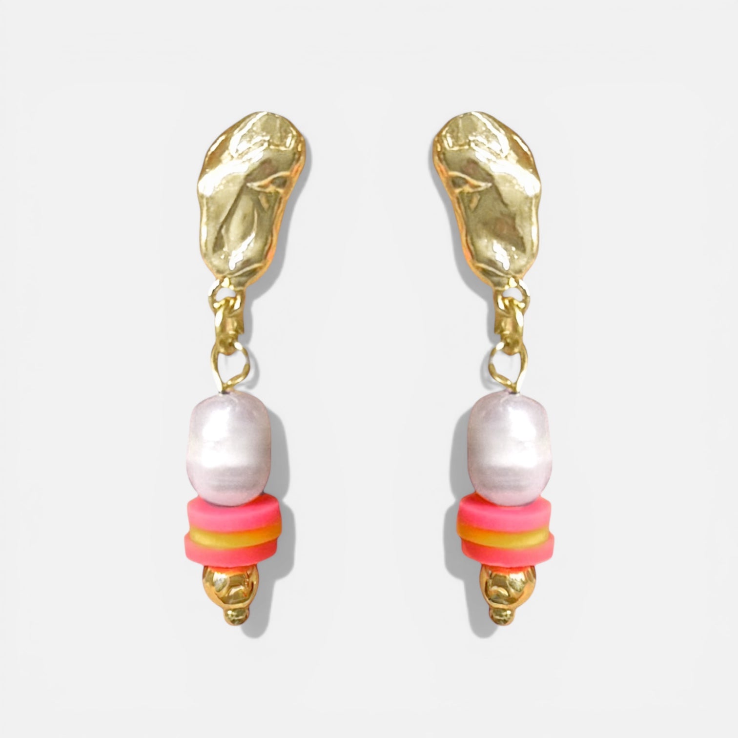Lola Freshwater Pearl Bead Gold Drop Earrings