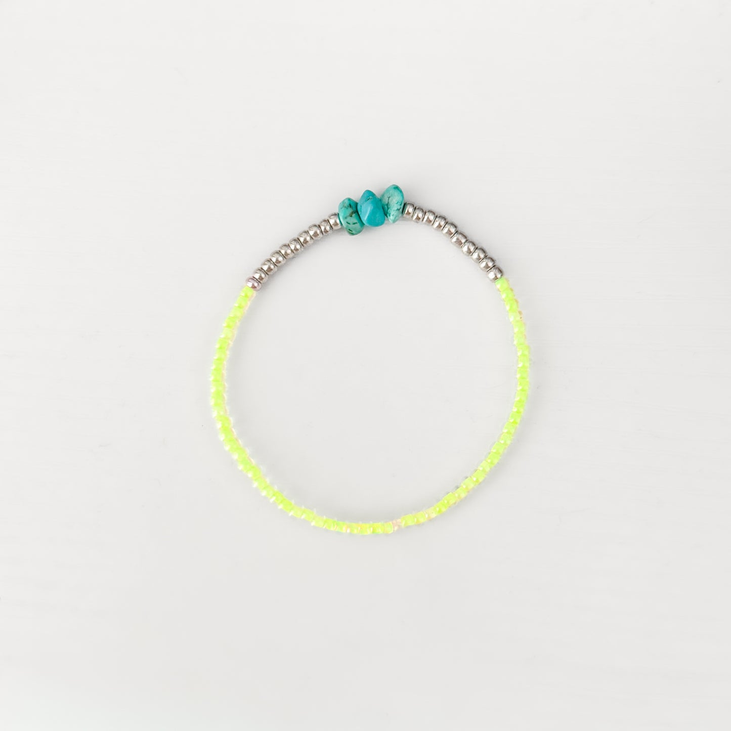 Tulum Silver Neon Beaded Gemstone Bracelet