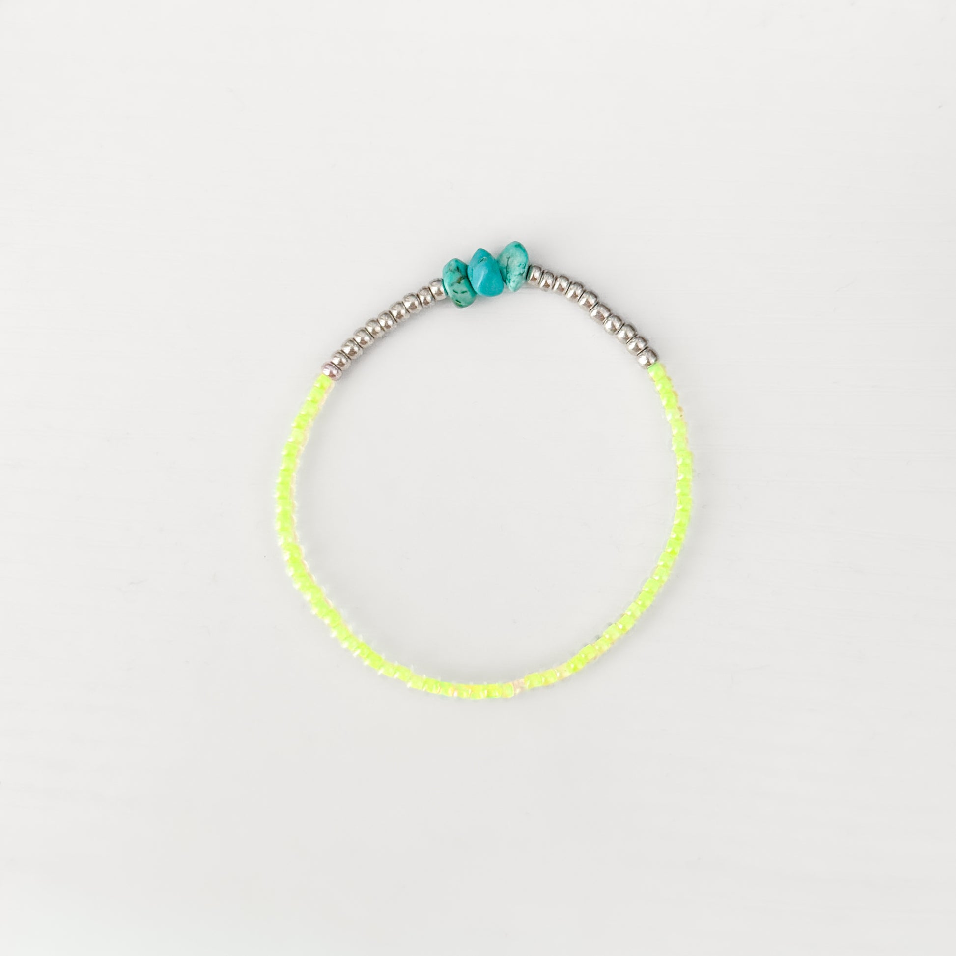 Tulum Silver Neon Beaded Gemstone Bracelet
