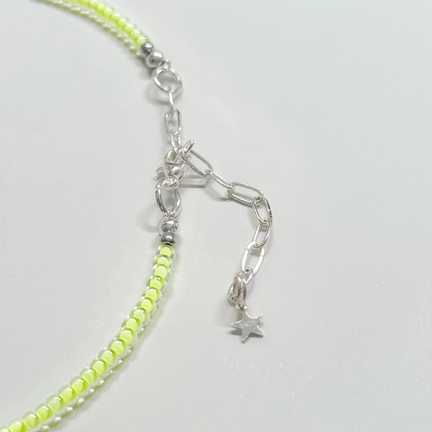 Tulum Silver Neon Beaded Gemstone Necklace