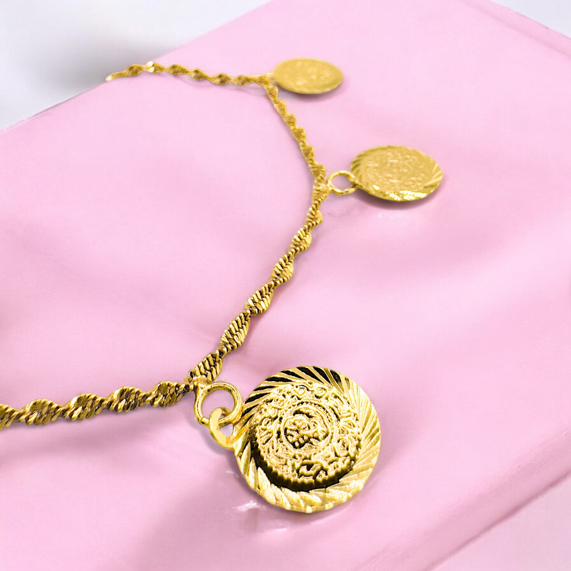 Verona Gold Coin Charm Bracelet