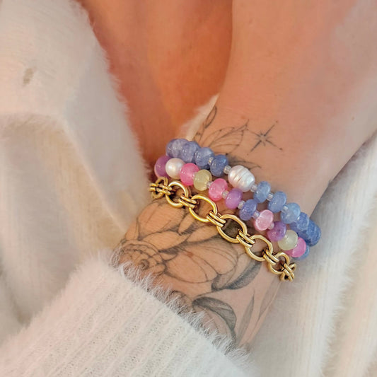 Stella Gold Chunky Double Link Chain Bracelet