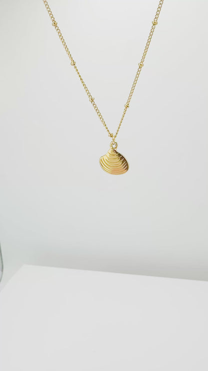 Calista Gold Shell Pendant Necklace