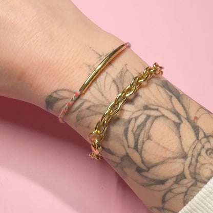 Anya Pastel Cord Gold Slider Bracelet | Adjustable
