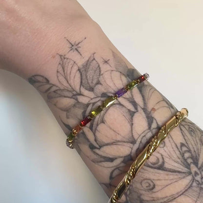 Linzi Gold Gemstone Tennis Bracelet | Multicolour