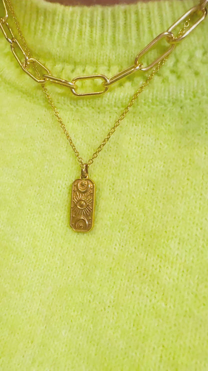 Mila Gold Celestial Pendant Necklace