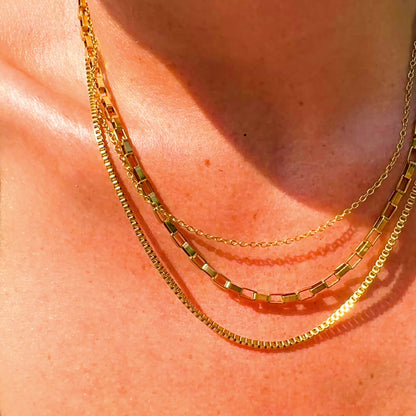 Solea Gold Triple Chain Stacked Effect Necklace