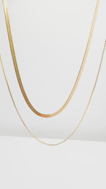 Sonrisa Gold Stacked Effect Double Chain Necklace
