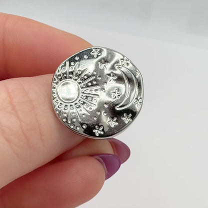 Luna Silver Sun, Moon and Stars Ring | Adjustable