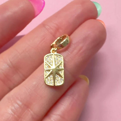 Star Gemstone Gold Clip On Charm